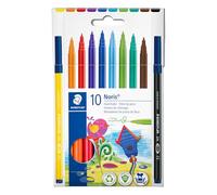 STAEDTLER 326 C10 Fibre-Tip Pen in Cardboard Pack - Assorted Colours (Pack of 10)
