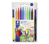 STAEDTLER 326 C10 Fibre-Tip Pen in Cardboard Pack - Assorted Colours (Pack of 10)