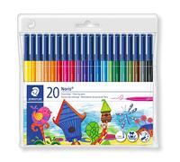 Staedtler Noris Club 326 WP20 Fibre Tip Pen in Wallet, Assorted Colours, Pack of 20
