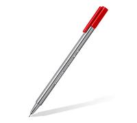 STAEDTLER 334-2 Triplus Fineliner Superfine Pen, 0.3mm Line Width - Red (Box of 10)