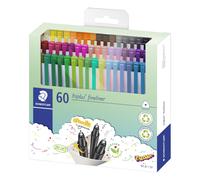 STAEDTLER 334 C60 Triplus Fineliner Superfine Pen, 0.3mm Line Width - Assorted