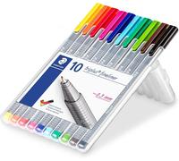 STAEDTLER 334 SB10 Triplus Fineliner Superfine Pen, 0.3mm Line Width - Assorted
