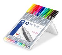 STAEDTLER 334 SB10 Triplus Fineliner Superfine Pen, 0.3mm Line Width - Assorted Colours (Desktop Box of 10)