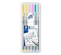 Staedtler Triplus Fineliner 334 SB6CS1 Desktop Box - Assorted Pastel Colours (Pack of 6)