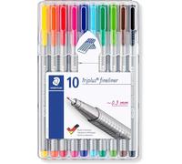 STAEDTLER 334 Triplus Fineliner Superfine Point Pens, 0.3 mm, Assorted Colours,
