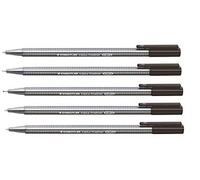 STAEDTLER 334 Triplus Fineliner Superfine Point Pens - 0.3mm - Black Ink (5)