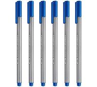 STAEDTLER 334 Triplus Fineliner Superfine Point Pens - 0.3mm - Blue - Pack of 6