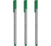 STAEDTLER 334 Triplus Fineliner Superfine Point Pens - 0.3mm - Green - Pack of 3
