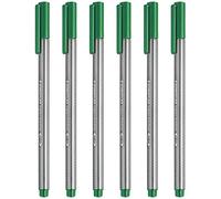 STAEDTLER 334 Triplus Fineliner Superfine Point Pens - 0.3mm - Green - Pack of 6