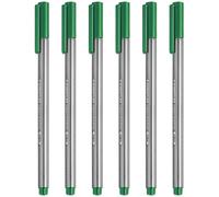 STAEDTLER 334 Triplus Fineliner Superfine Point Pens - 0.3mm - Green - Pack of 6