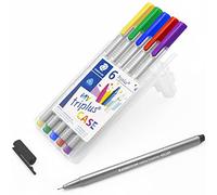 STAEDTLER 334 Triplus Fineliner Superfine Point Pens - 0.3mm - Wallet of 6 (Basic Starter)
