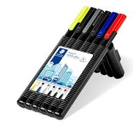 Staedtler 34 SB6B Standing (Super-Fine Felt-Tip Pen/Rollerball Pen/Ballpoint Pen/Highlighter/Ink Cartridge Holder) 1 Each, 0.5 mm - Black/Blue