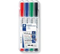 Staedtler 341 WP4 Compact Dry Wipe Marker Assorted Wallet with Pens - Wallet of