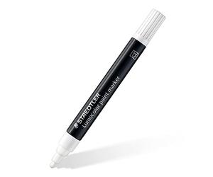 STAEDTLER 349-0 Lumocolor Paint Markers - White, 2.0mm (Box of 10) | Round tip, opaque water-based acrylic ink - for glass & metal - item no. 349-0