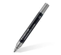 STAEDTLER 349-81 Lumocolor Acrylic Paint Markers, 2.4mm Line Width - Silver (Box of 10)
