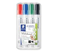 STAEDTLER 351 B WP4 Lumocolor Whiteboard Marker Chisel Tip - Assorted Colours (Pack of 4)