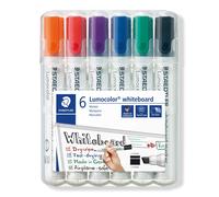 STAEDTLER 351 B WP6 Lumocolor Whiteboard Marker Chisel Tip - Assorted Colours (P