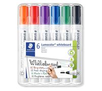 STAEDTLER 351 B WP6 Lumocolor Whiteboard Marker Chisel Tip - Assorted Colours (Pack of 6)