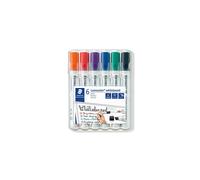STAEDTLER 351 B WP6 Lumocolor Whiteboard Marker Chisel Tip - Assorted Colours (Pack of 6)