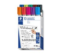 STAEDTLER 351 B10 Lumocolor Whiteboard Marker Bullet Tip, 2.0mm Line Width - Assorted Colours (Box of 10)