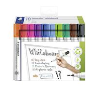 Staedtler Lumocolor 351 C10 Whiteboard Markers - Bullet Tip 2.0mm - Assorted Colours, Pack of 10