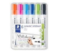 STAEDTLER 351 WP6-1 Lumocolor Whiteboard Marker Bullet Tip - Assorted Colours (Pack of 6)