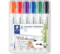 STAEDTLER 351 WP6 Lumocolor Whiteboard Marker Bullet Tip - Assorted Colours (Pac