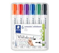 STAEDTLER 351 WP6 Lumocolor Whiteboard Marker Bullet Tip - Assorted Colours (Pack of 6)