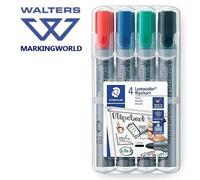 Staedtler 356 Lumocolor Flipchart Marker | Water-based Ink | Assorted Pack 4