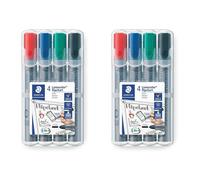 STAEDTLER 356 WP4 Lumocolor Flipchart Markers - Assorted Colours (Pack of 8) Ass