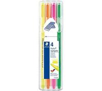 STAEDTLER 362 SB4 Triplus Highlighter, Line Width 1-4mm - Assorted Neon Colours