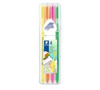 STAEDTLER 362 SB4 Triplus Highlighter, Line Width 1-4mm - Assorted Neon Colours (Pack of 4)