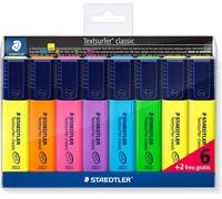 STAEDTLER 364 A WP8 Textsurfer Highlighter Bonus Pack, Assorted Colours, Pack of
