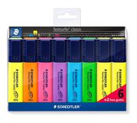 STAEDTLER 364 A WP8 Textsurfer Highlighter Bonus Pack, Assorted Colours, Pack of 6 + 2