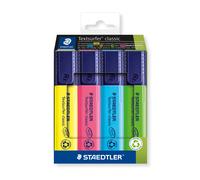 STAEDTLER 364 C4 Textsurfer Classic Highlighter - Assorted Colours (Card Pack of 4)