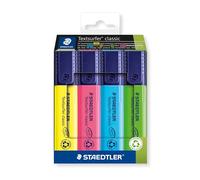STAEDTLER 364 C4 Textsurfer Classic Highlighter - Assorted Colours (Card Pack of 4)