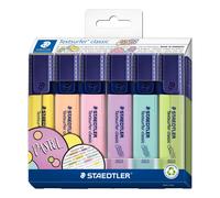STAEDTLER 364 CC6 Textsurfer Classic Highlighter - Assorted Pastel Colours (Card Pack of 6)
