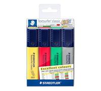 STAEDTLER 364 CWP4-X Textsurfer Classic Highlighter - Assorted Excel Colours (Pack of 4)