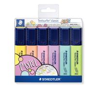 STAEDTLER 364 CWP6 Textsurfer Classic Pastel Highlighters - Assorted Colours (Pack of 6)