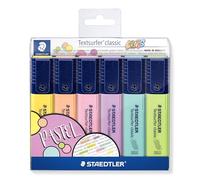 Staedtler Textsurfer Pastel Highlighters Pack of 6, Assorted