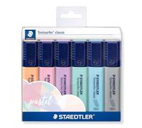 STAEDTLER 364 CWP6PA Textsurfer Classic Highlighter - Assorted Pastel Colours (Pack of 6)