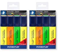 STAEDTLER 364-S WP4P Textsurfer Classic Highlighter Bonus Pack - Assorted Colours (Pack of 6 + 1 FREE)
