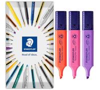 STAEDTLER 364 Textsurfer Classic Highlighter Marker Pen Set | 1-5mm Chisel Tip | Stationery Pack of 3 Highlighters for Home, Work, Office | In Envelope Gift Packaging (Red, Pink, Violet)