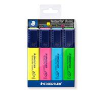 STAEDTLER 364 WP4 Textsurfer Classic Highlighter - Assorted Colours (Pack of 4)