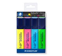 STAEDTLER 364 WP4 Textsurfer Classic Highlighter - Assorted Colours (Pack of 4)