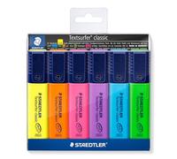 STAEDTLER Textsurfer Classic Highlighter - Assorted Colours (Wallet of 6)
