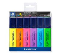 STAEDTLER 364 WP6 Textsurfer Classic Highlighter - Assorted Colours (Wallet of 6)