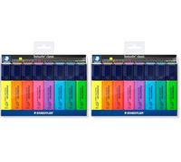 STAEDTLER 364 WP8 Textsurfer Classic Highlighter Pen - Assorted Colours (Wallet of 8) (Pack of 2)