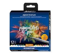 STAEDTLER 371 C12-3 Pigment Arts Brush Pen - Assorted Nature Colours (Pack of 12)