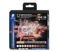 STAEDTLER 371 C12-4 Pigment Arts Brush Pen - Assorted Portrait Colours (Pack of 12)